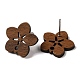 Reperti di orecchini a bottone in legno WOOD-XCP0001-77-3
