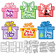 GLOBLELAND 5 Sets Christmas Box and Text Cutting Dies for DIY Scrapbooking Metal Christmas Celebration Bowknot Die Cuts Embossing Stencils Template for Paper Card Making Album Craft Decor DIY-WH0309-1215-1