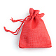 ポリエステル模造黄麻布包装袋巾着袋  レッド  18x13cm X-ABAG-R005-18x13-18-2