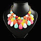Resin Bib Necklaces and Earrings Jewelry Sets SJEW-S005-04-2