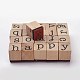 Lettere minuscole set di timbri di gomma in legno AJEW-F025-01-1
