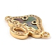 Rack Plating Brass Micro Pave Clear Cubic Zirconia Connector Charms KK-K342-28G-3