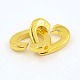 Brass Two Loops Heart Interlocking Clasps for DIY Jewelry KK-M051-01-3