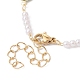 Evil Eye Glass & Brass & ABS Imitation Pearl Beaded Bracelet Making AJEW-JB01150-42-3