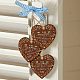 Corazón con palabra placa colgante de madera HJEW-WH0037-005-5