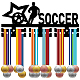 CREATCABIN Soccer Medal Hanger Acrylic Display Medal Holder Rack Sports Hanging Athlete Awards Wall Mount Decor Over 40 Medals for Gymnastics Ribbon Soccer Running Swimming Black 11.4 x 5.1 Inch AJEW-WH0296-048-1