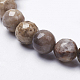 Chapelets de perles de feuille d'argent en jaspe naturel G-K181-8mm-O01-2