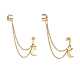 304 Stainless Steel Safety Chains Dangle Stud Earrings with Ear Cuff EJEW-JE04924-3