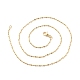 Ожерелье из латунных шариков и звеньев колонны для женщин NJEW-P265-01A-G-3