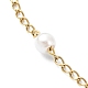 Glass Pearl Beaded Chain Anklet with Curb Chains AJEW-AN00542-3