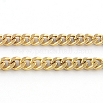 Ungeschweißte kubanische Eisengliederketten, stämmige
 Bordsteinketten, mit Spule, golden, 9.5x8.6x2 mm, ca. 82.02 Fuß (25m)/Rolle