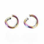 Revestimiento iónico (ip) 304 anillos de salto abiertos de acero inoxidable, color del arco iris, 22 calibre, 3.5x0.6mm, diámetro interior: 2.3 mm
