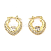 Серьги-кольца из латуни с цирконием EJEW-K254-05G