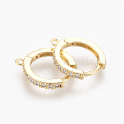 Латунные серьги-кольца из микро-паве с фианитами KK-O112-13G