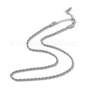 304 Stainless Steel Rope Chain Necklace for Men Women NJEW-K245-023D