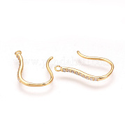 Brass Micro Pave Cubic Zirconia Earring Hooks ZIRC-Q002-95G