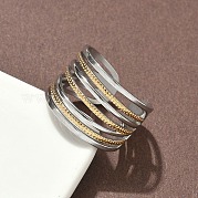 Двухцветные манжетные кольца из нержавеющей стали 304 RJEW-S635-01GP-B