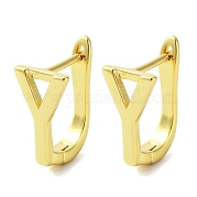 Женские серьги-гвоздики из латуни с буквами EJEW-A038-01Y-G