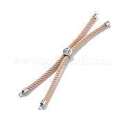Серебряные браслеты из витого нейлонового шнура DIY-B066-03P-02