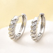 Латунные серьги-кольца из прозрачного кубического циркония EJEW-Z121-13P