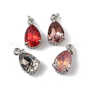 Подвески из латуни с кубическим цирконием и стеклянным кристаллом KK-Q039-03P