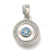 Подвески из латуни с микропаве из кубических цирконий и ракушек KK-K388-77P-01