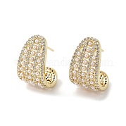 Серьга-гвоздик из латуни с микропаве из кубического циркония EJEW-C081-20G