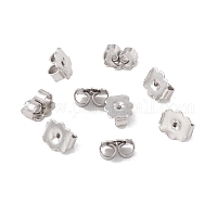 201 Stainless Steel Ear Nuts, Earring Backs, Stainless Steel Color,  6x4.5x3mm, Hole: 0.7mm