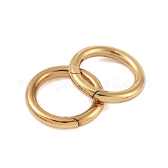 Anillos de compuerta de resorte de acero inoxidable 316 con revestimiento iónico (IP), anillos, real 18k chapado en oro, 28x3.8mm