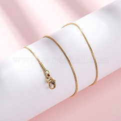 Collares de cadena de serpiente redonda de acero inoxidable 304 de 1 mm, real 14k chapado en oro, 16.93 pulgada (43 cm)