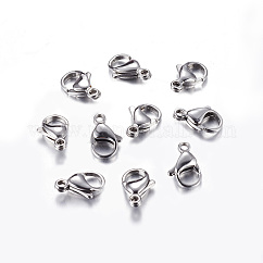Anlaufgeschützte Karabinerverschlüsse aus Edelstahl 304, Papagei-Auslöseverschlüsse, manuelles Polieren, 13x8x4 mm, Bohrung: 1.5 mm
