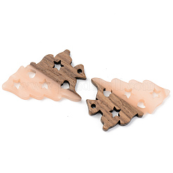 Pendentifs en résine opaque et bois de noyer&nbsp;RESI-S389-006A-C02