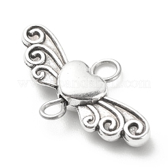Corazón de aleación de estilo tibetano con encantos de conector de ala&nbsp;PALLOY-JF01773