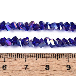 Chapelets de perles en verre transparent électrolytique&nbsp;GLAA-N021-4mm-02