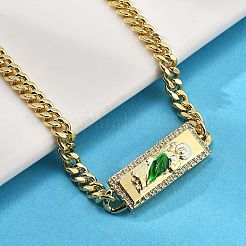 Bracciali a catena a maglia cubana in ottone&nbsp;BJEW-A035-02G
