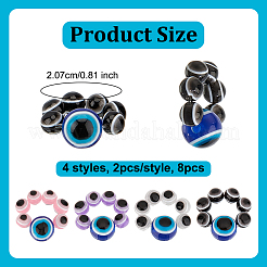 8 pendentif stéthoscope en résine avec 4 styles de décorations&nbsp;HJEW-OC00263