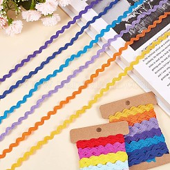 4 planche 2 styles de ruban de bordure à franges ondulées en polyester&nbsp;OCOR-GF0002-48