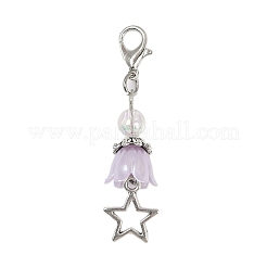 Décorations suspendues en forme d'étoile en alliage et perles en plastique ABS&nbsp;HJEW-JM03132
