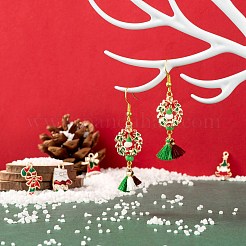 50pcs 5 pendentifs en alliage d'émail de thème de noël de style&nbsp;ENAM-LS0001-49-RS