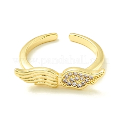 Anello polsino aperto da donna con doppia ali di zirconi chiari&nbsp;ZIRC-P096-11G