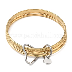 Bracciali multistrato da donna in acciaio inossidabile 304 bicolore&nbsp;BJEW-F540-06GP