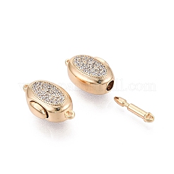 Chiusure a scatola con micro pavé di zirconi chiari in ottone&nbsp;KK-Q074-06G