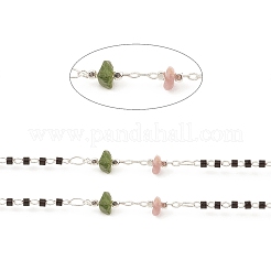 Chaînes de perles de copeaux de pierres précieuses naturelles mélangées&nbsp;CHC-M025-64P
