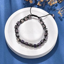 Bracciali intrecciati con perline di ametista naturale regolabile ed ematite sintetica non magnetica&nbsp;BJEW-Z090-01H