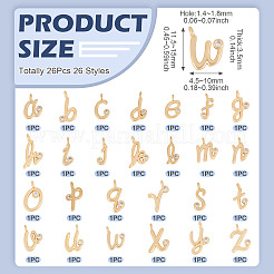 26 pièce 26 styles de breloques en laiton micro pavées en zircone cubique&nbsp;KK-TA0002-92