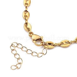 Collares de cadena de granos de café de acero inoxidable 304&nbsp;NJEW-JN03046
