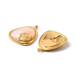 304 Edelstahl Pavé-Anhänger aus natürlichen Muscheln&nbsp;STAS-Z145-07G-01A