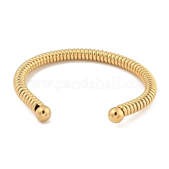 Bracelets manchettes en acier inoxydable 304 de style fil téléphonique avec placage ionique (IP)&nbsp;BJEW-P331-05G