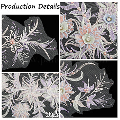 Applique en strass acrylique polyester broderie paillettes abs&nbsp;FIND-WH20019-165A-03