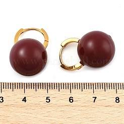 Pendientes de aro redondos de latón esmaltado para mujer&nbsp;EJEW-U055-08G